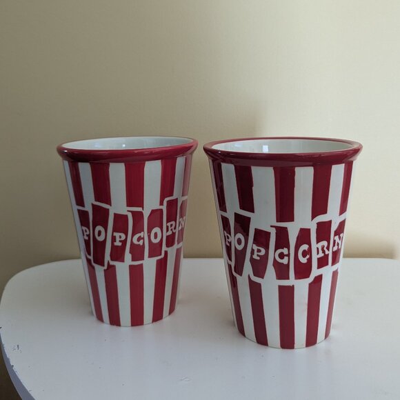 JOSHUA MAXWELL STUDIO RETRO CERAMIC POPCORN BUCKET BOWLS - Picture 1 of 3